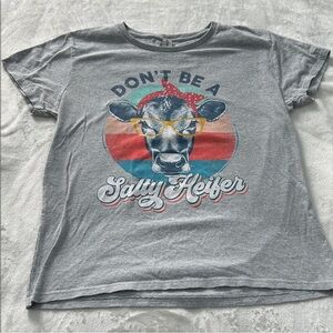 Gildan Gray 'Don't Be a Salty Heifer' T-Shirt